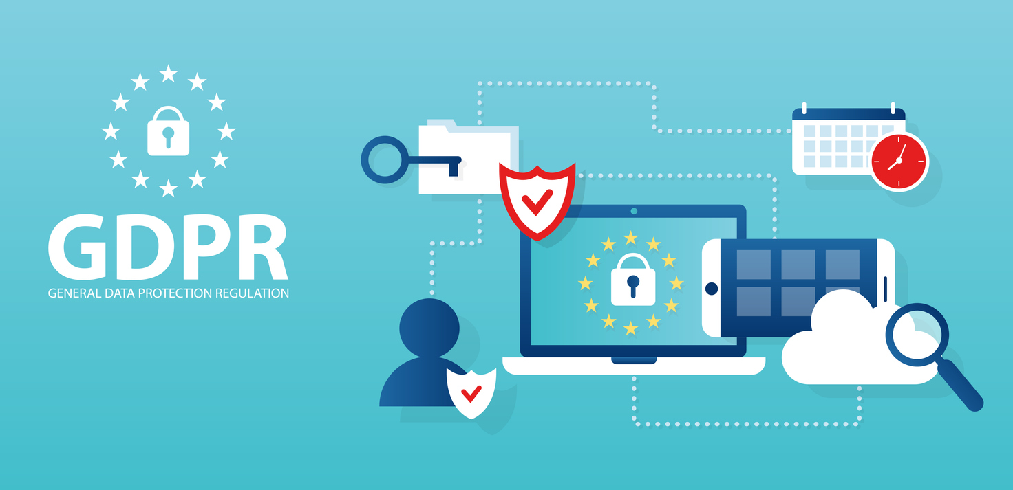 Vector concept for general data protection regulation in EU law on data privacy