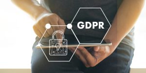 GDPR. Data Protection Regulation IT technologist Data Security system Shield Protection